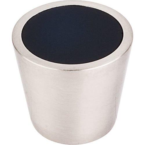 Black Crystal Center Knob 3/4in. w/ Brushed Satin Nickel Shell