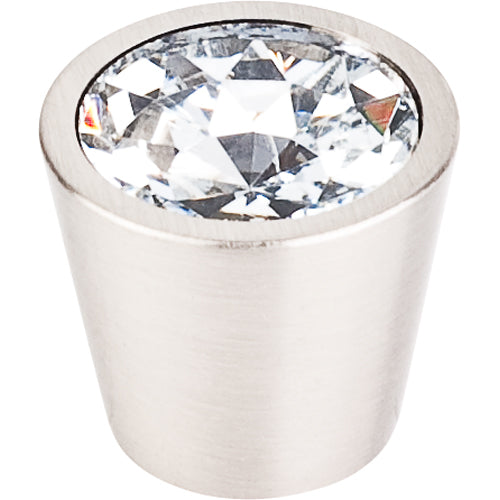 Clear Crystal Center Knob 3/4in. w/ Brushed Satin Nickel Shell