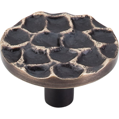 Cobblestone Round Knob 1 15/16in.  Brass Antique