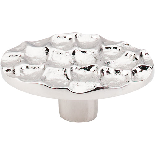 Cobblestone Oval Knob 2 5/8in.  Polished Nickel