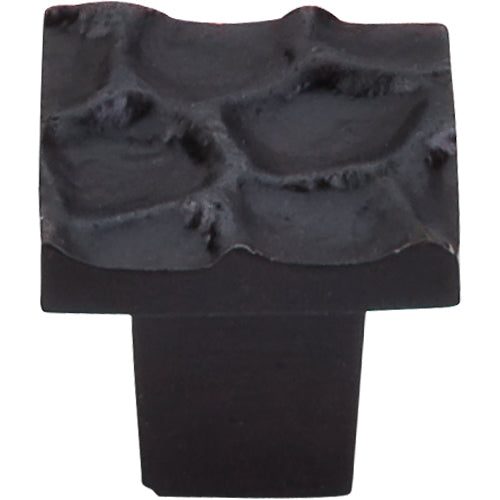 Cobblestone Square Knob 1 1/8in.  Coal Black