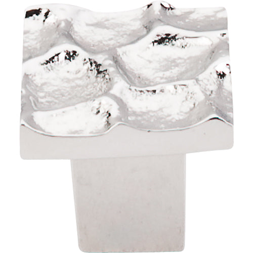 Cobblestone Square Knob 1 1/8in.  Polished Nickel