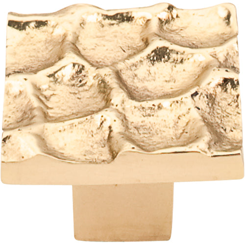 Cobblestone Square Knob 1 3/8in.  Brass
