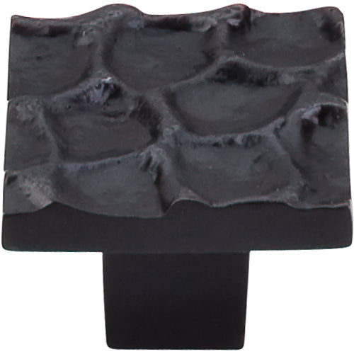Cobblestone Square Knob 1 3/8in.  Coal Black