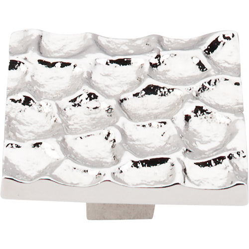 Cobblestone Square Knob 1 15/16in.  Polished Nickel