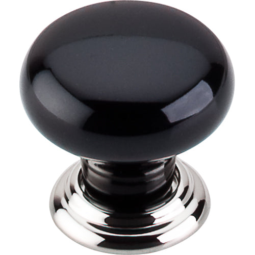 Ceramic Knob Large 1 3/8in.  Polished Nickel & Black