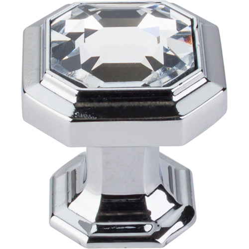 Crystal Emerald Knob 1 1/8in.  Polished Chrome