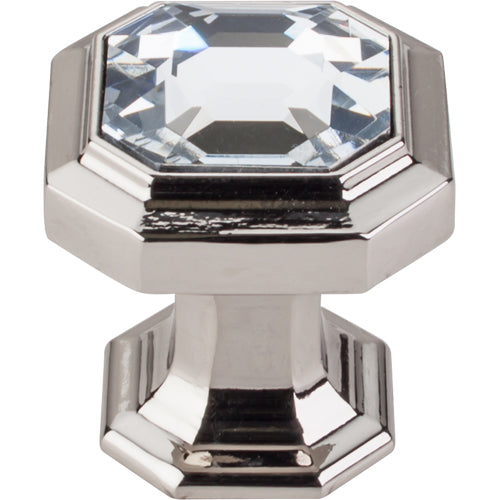 Crystal Emerald Knob 1 1/8in.  Polished Nickel