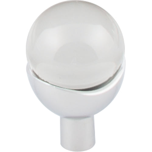 Nina Clear Glass Round Knob 1in.  Polished Chrome Base