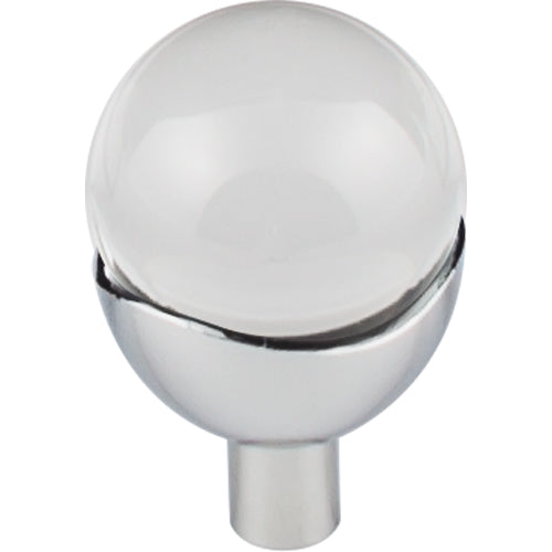 Nina Clear Glass Round Knob 1 3/16in.  Polished Chrome Base