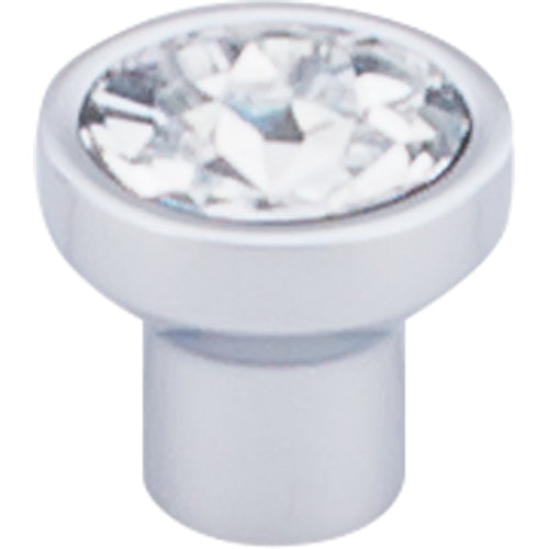 Wentworth Crystal Round Knob 13/16in.  Polished Chrome Base