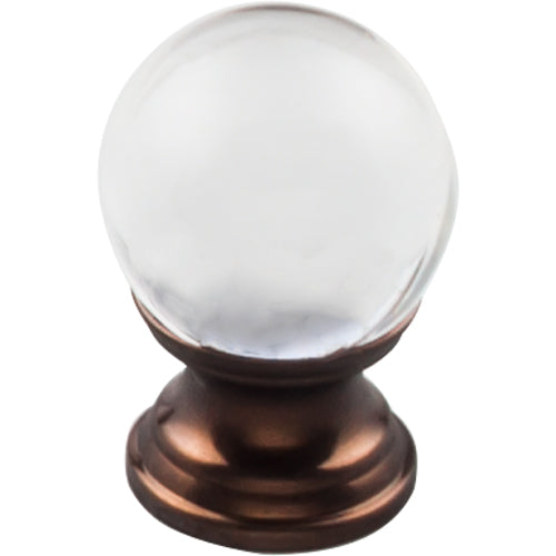 Clarity Clear Glass Round Knob 1in.  Oil Rubbed Bronze Base