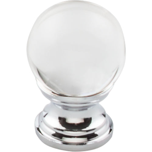 Clarity Clear Glass Round Knob 1in.  Polished Chrome Base