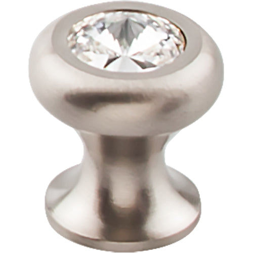 Hayley Crystal Knob Clear 15/16in.  Brushed Satin Nickel Base