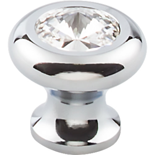 Hayley Crystal Knob Clear 1 3/16in.  Polished Chrome Base