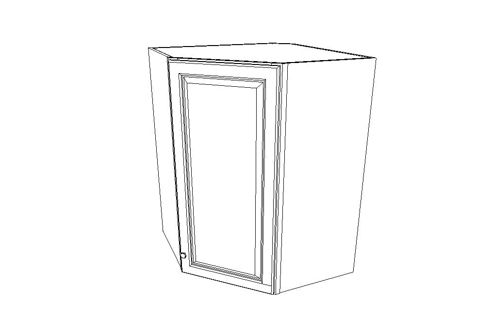 Wall Diagonal Corner 36'' High, 15'' Deep Ice White Shaker (AW)