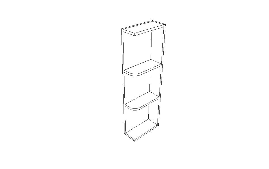 WES542 Wall End Open sheves Country Oak Classic (CYOF)