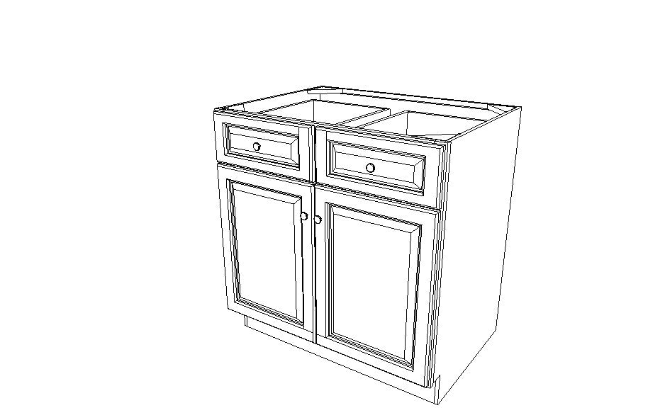 B30B Base Double Door Cabinet Ice White Shaker (AW)