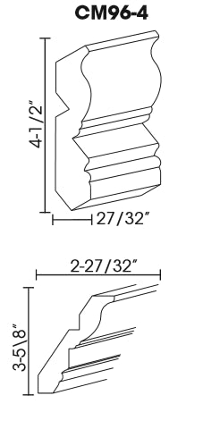 Crown Molding CM96-4 K-Cinnamon Glaze (KM)