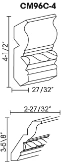 Crown Molding CM96C-4 Signature Pearl (SL)