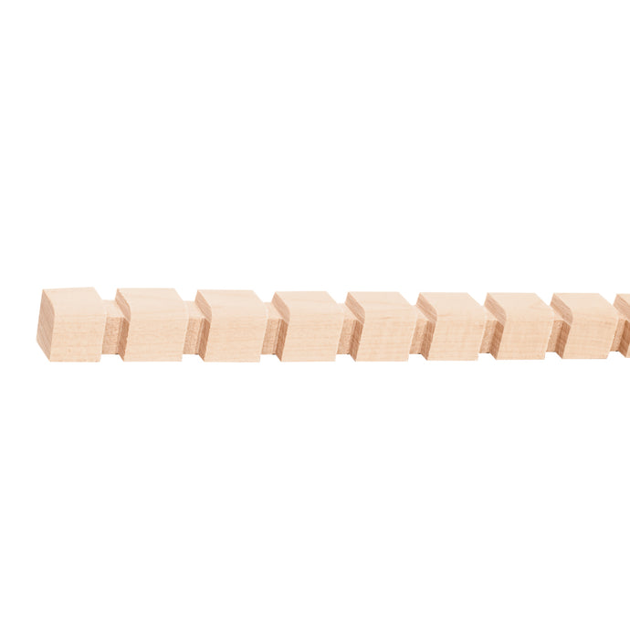 5/8in. x 1/2in. Dentil with 1/4in. gap and 5/8in. teeth-Unfinished (Cherry)