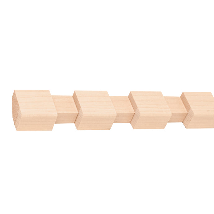 7/8in. x 11/16in. Dentil with 3/4in. gap and 1in. teeth-Unfinished (Hard Maple)