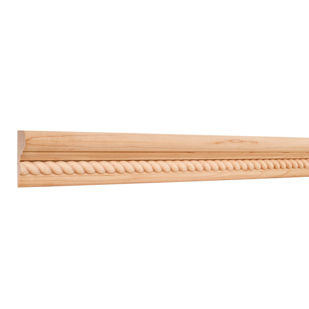 Flat Back Crown Moulding with Rope-Unfinished (Cherry)