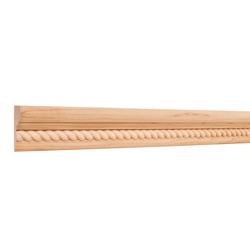 Flat Back Crown Moulding with Rope-Unfinished (Poplar)