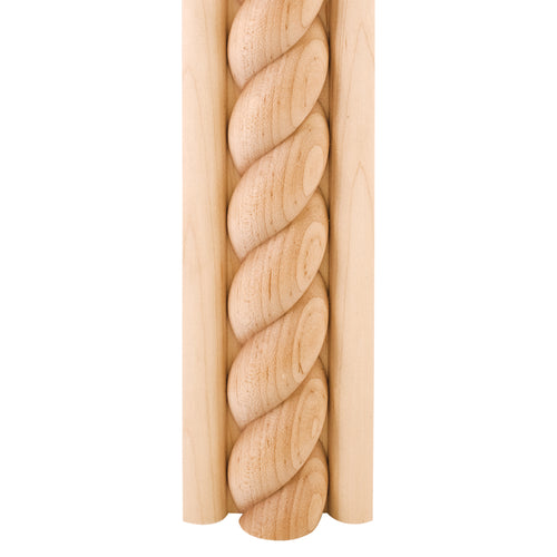 Corner Moulding with Rope-Unfinished (Poplar)