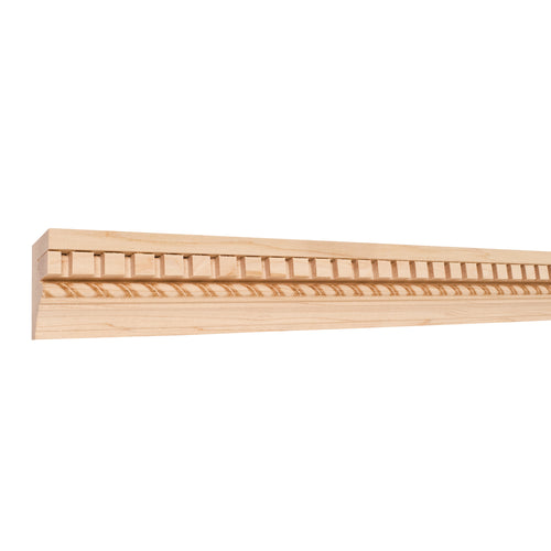 Flat Back Crown Moulding w/Embossed Rope-Unfinished (Cherry)