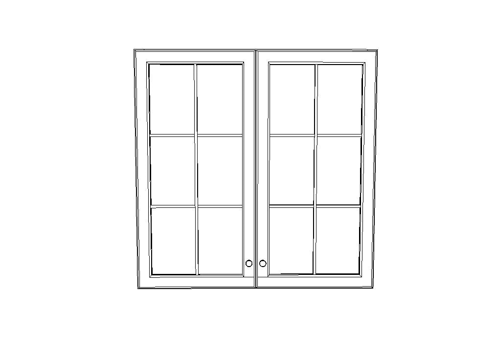 W3636BGD Mullion Glass doors Gramercy White (GW)