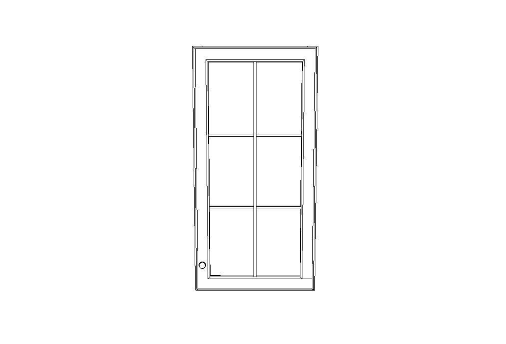 W1836GD Mullion Glass doors Gramercy White (GW)