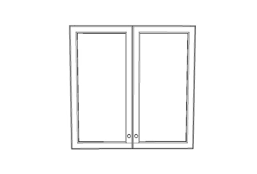 W3642BGD no Mullion Glass doors Gray Shaker (AG)