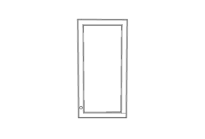 W1530GD  no Mullion  Glass doors Ice White Shaker (AW)