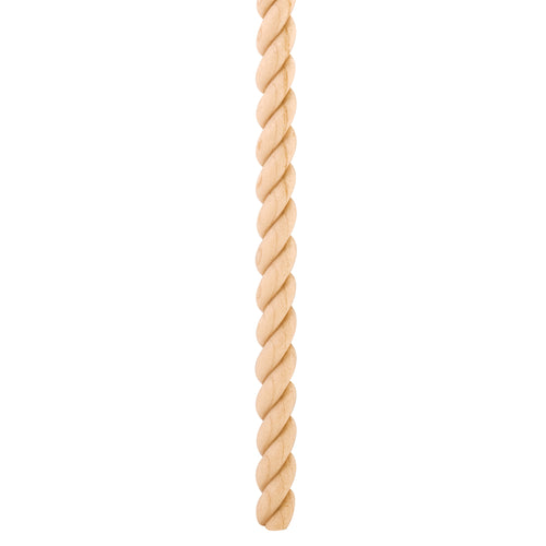 Tight Twist Rope Moulding Half Round -Unfinished (Hard Maple)