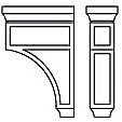 Decorative Corbels CORBEL75L Gray Shaker (AG)