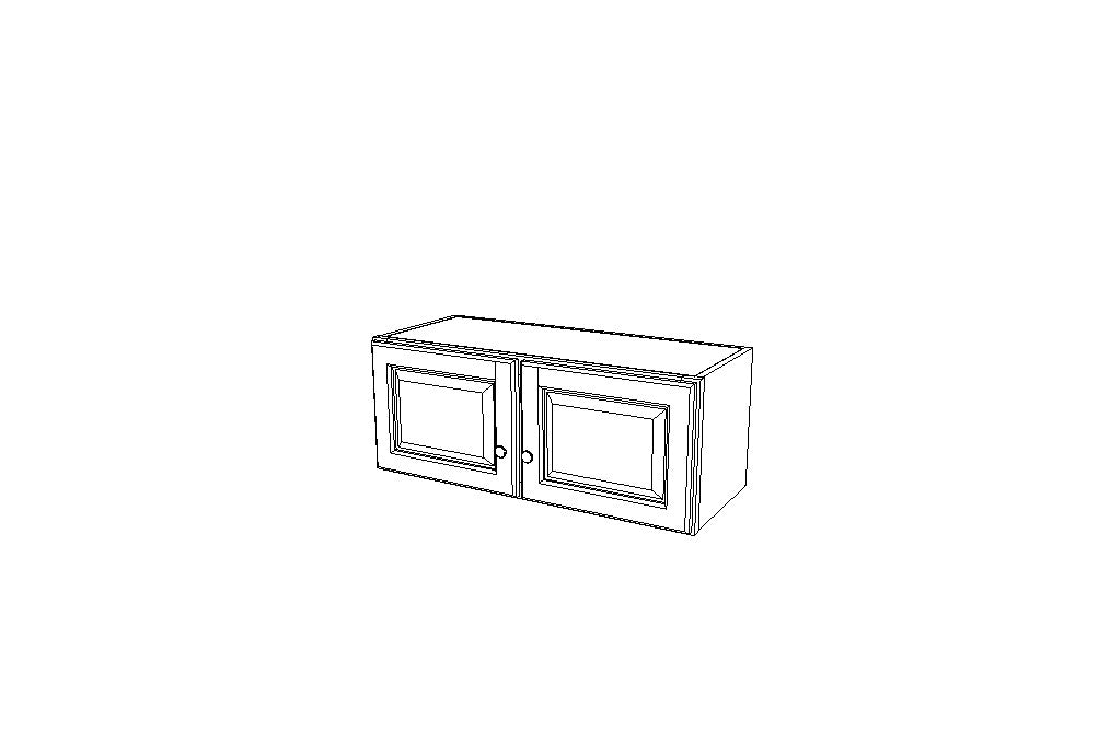 W3012B Wall Double Door Cabinets 12'' High Downtown Dark (TD)