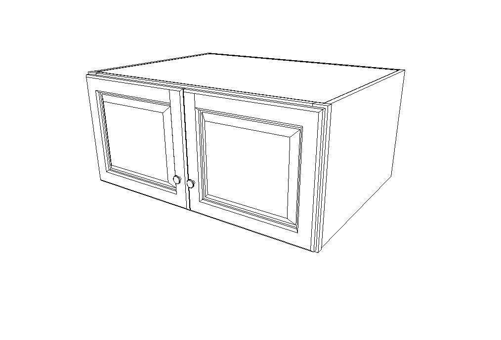 W361524B Wall Double Door Cabinets 15'', High 24'' Depth Gray Shaker (AG)