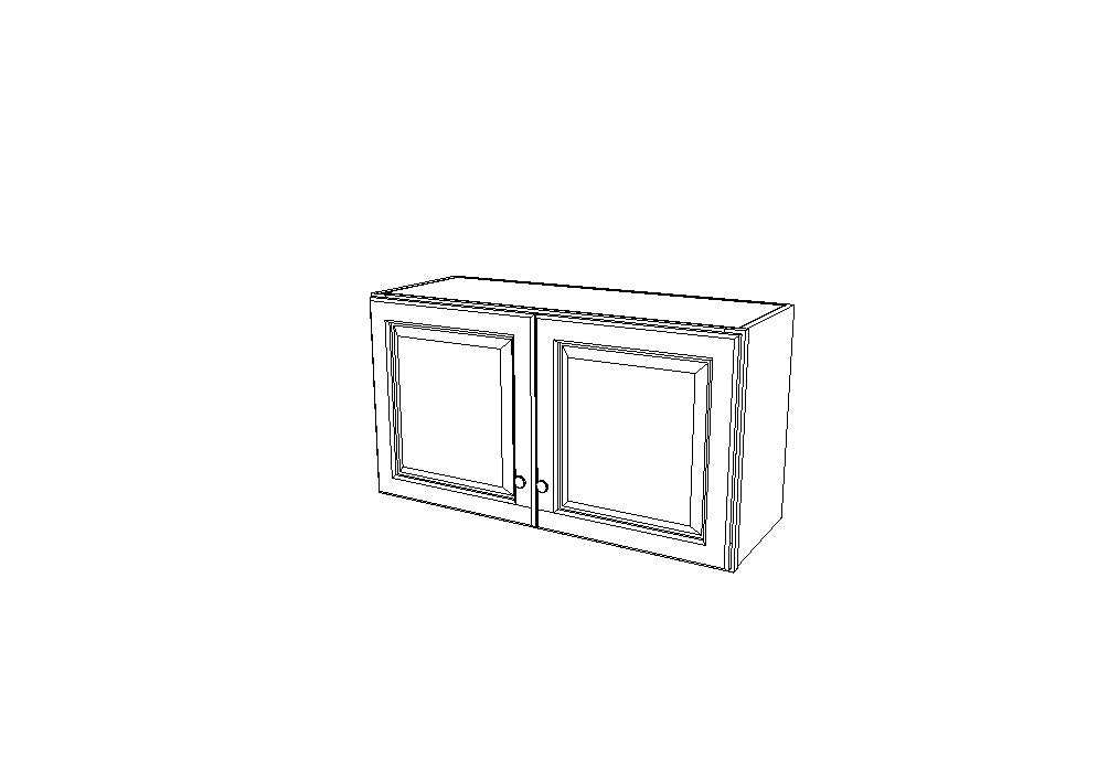 W3318B Wall Double Door Cabinets 18''  High Downtown Dark (TD)