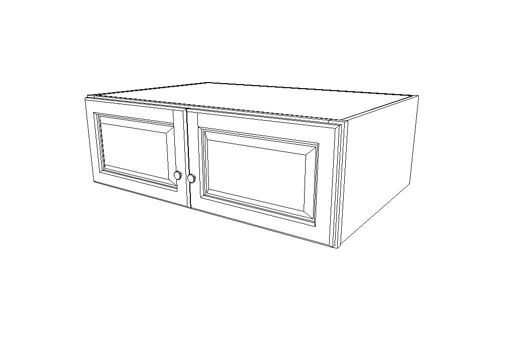 W301524B Wall Double Door Cabinets 15'' High 24'' Depth Gray Shaker (AG)